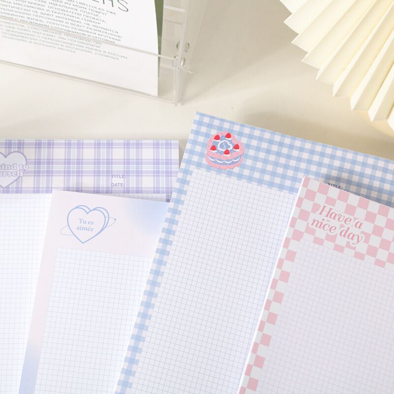 Kawaii Grid Memo Paper Note Pads
